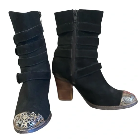 Authentic Free People High Heeled Boots Attached - Picture 4 of 7